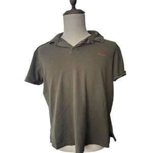 RLX Polo Shirt Mens Size Large Olive Green Casual Collared RLX Logo Sporty Moder